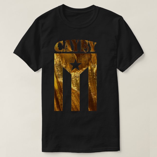 Puerto Rico Cayey Gold Boricua, Puerto Rico Flag T-Shirt (Design vorne)
