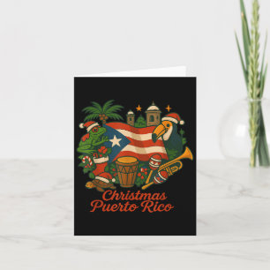 Puerto Rico Christmas Coquí Flag Holiday Karte