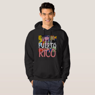 Puerto Rico Cool Graffiti Mural Hoodie, Männer Hoodie