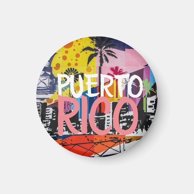 Puerto Rico Cool Graffiti Mural Magnet (Vorne)
