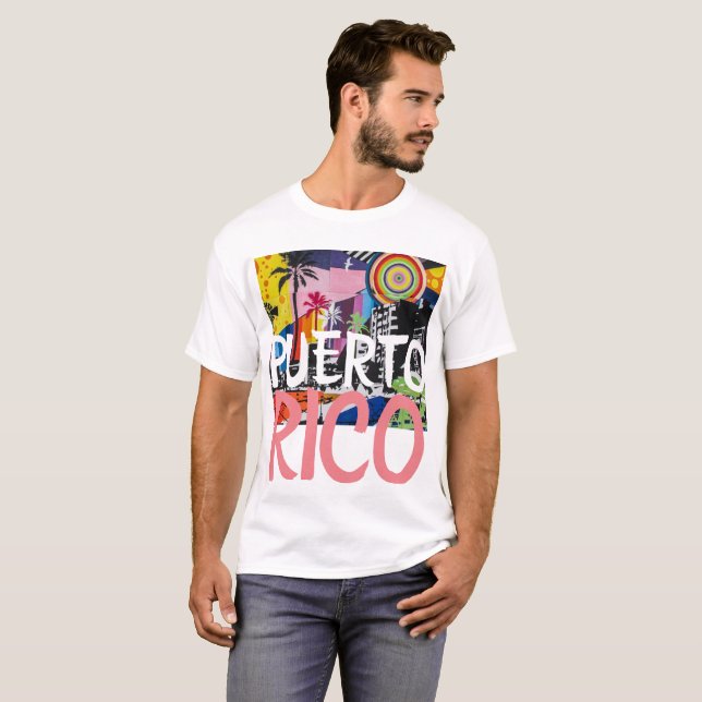 Puerto Rico Cool Graffiti Mural Shirt, Männer 2 T-Shirt (Vorne ganz)