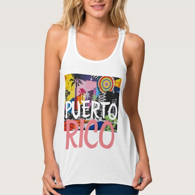 Puerto Rico Cool Graffiti Mural Tank, Women's Tank Top (Vorderseite)