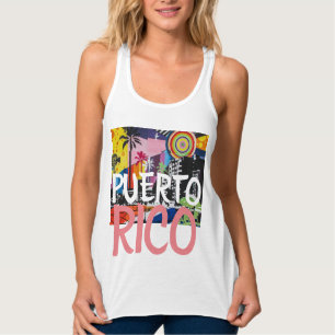 Puerto Rico cooler Graffiti-Wandbehälter, Frauen Tank Top