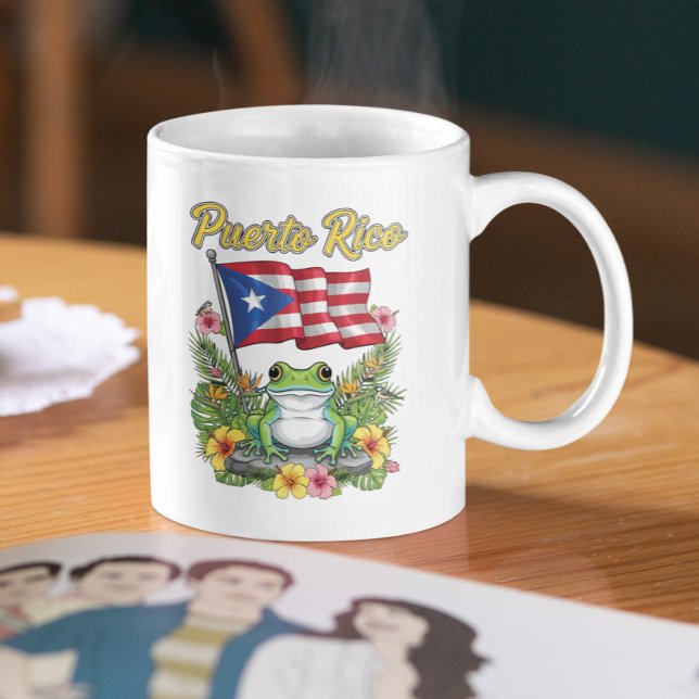 Puerto Rico Coquí Frog Boricua Pride Kaffeetasse (Puerto Rico Coquí Frog Boricua Pride Coffee Mug)