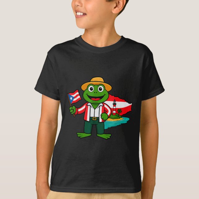 Puerto Rico Coqui Frog Flag Shirt For Men Women Ki (Vorderseite)