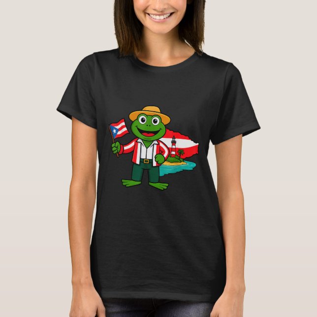 Puerto Rico Coqui Frog Flag Shirt For Men Women Ki (Vorderseite)