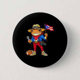 Puerto Rico Coqui Frosch Straßenmusik FußballPuert Button