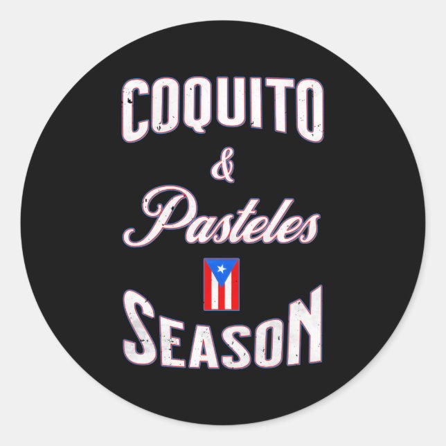 Puerto Rico Coquito Pasteles Season Runder Aufkleber (Vorderseite)