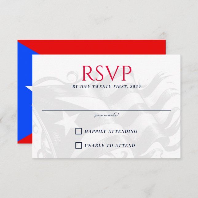 Puerto Rico Couple RSVP Karte (Vorne/Hinten)