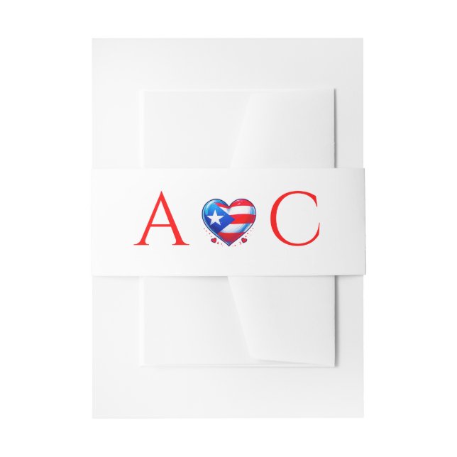 Puerto Rico Couple Wedding Einladungsbanderole (Vorderseite Beispiel)