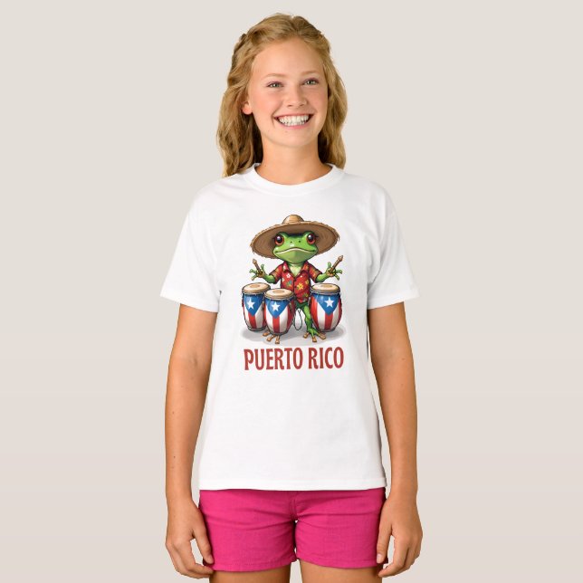 Puerto Rico Culture Frog T-Shirt (Vorne ganz)