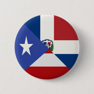 Puerto-Rico-Dominikanische Flagge   PR DR Republik Button