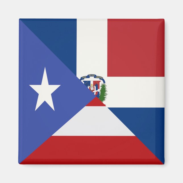 Puerto-Rico-Dominikanische Flagge | PR DR Republik Magnet (Vorne)