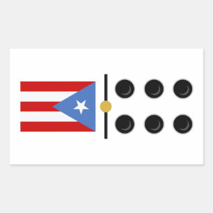 Puerto Rico Domino-Aufkleber Rechteckiger Aufkleber