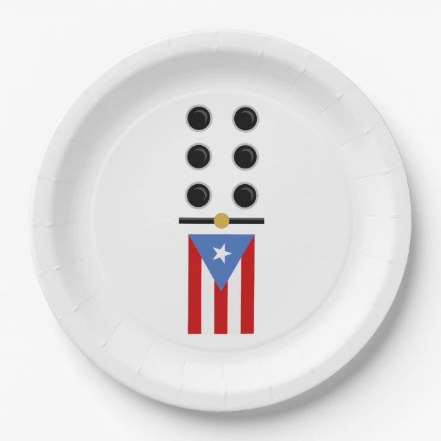 Puerto Rico Domino Pappteller (Vorderseite)