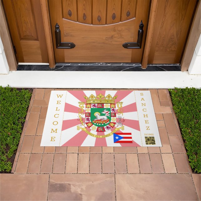 Puerto Rico Doormat & Puerto Rico Flag / Patrioten Fußmatte (Außenbereich)