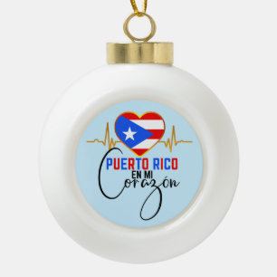 Puerto Rico en mi Corazon Puerto Rican Pride  Keramik Kugel-Ornament