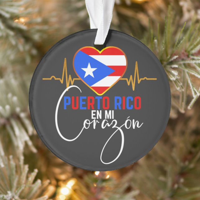 Puerto Rico en mi Corazon Puerto Rican Pride  Ornament (Baum)