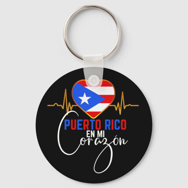 Puerto Rico en mi Corazon Puerto Rican Pride Schlüsselanhänger (Vorderseite)