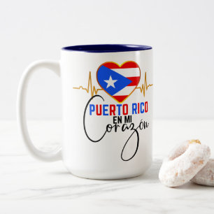 Puerto Rico en mi Corazon Puerto Rican Pride Zweifarbige Tasse
