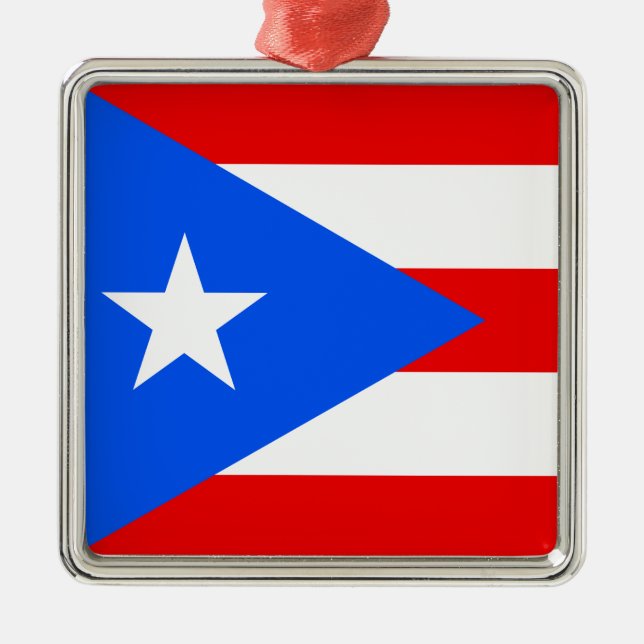 Puerto Rico Fahne Keramik Ornament (Vorne)