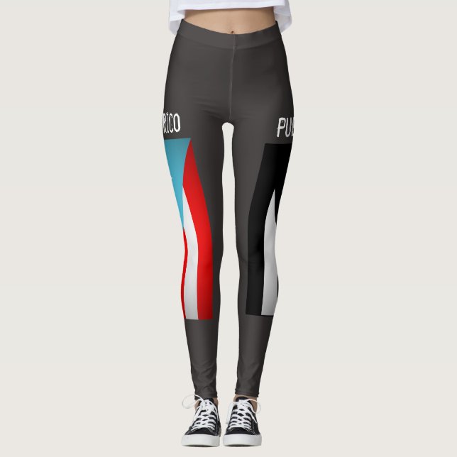 Puerto Rico Fahnen Leggings (Vorderseite)