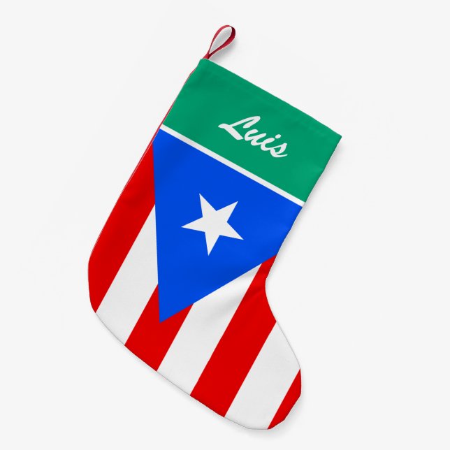 Puerto Rico Fahneneier Weihnachts-Strumpf Kleiner Weihnachtsstrumpf (Vorderansicht (hängend))