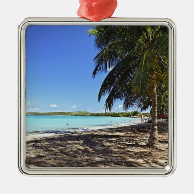 Puerto Rico, Fajardo, Culebra Insel, sieben Meere Silbernes Ornament (Vorne)