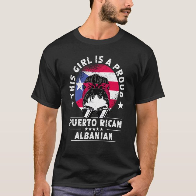 Puerto Rico Flag Albania Grown Women Girl Pride T-Shirt (Vorderseite)