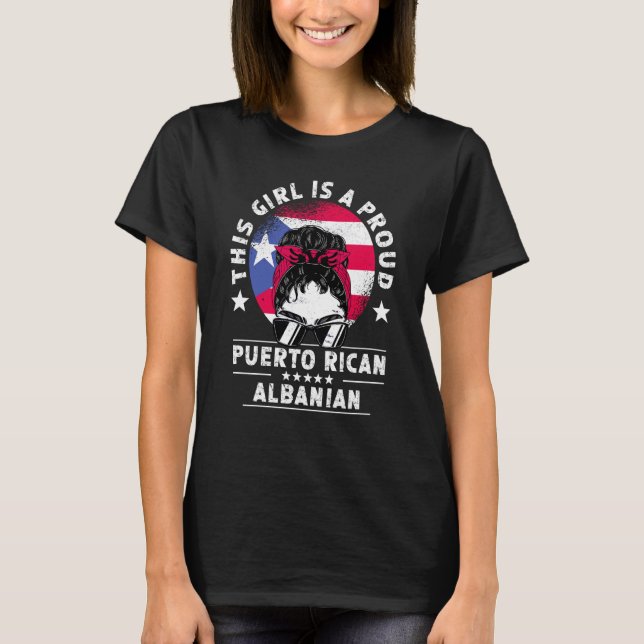 Puerto Rico Flag Albania Grown Women Girl Pride T-Shirt (Vorderseite)