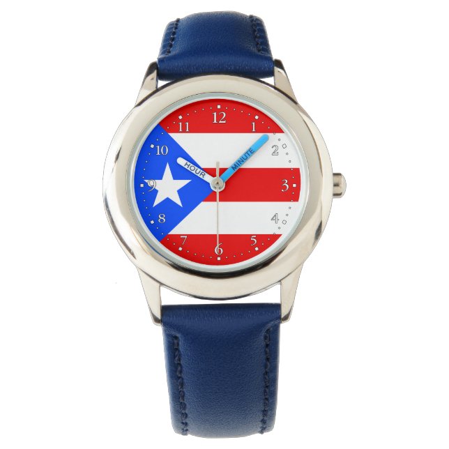 Puerto Rico Flag Armbanduhr (Vorderseite)