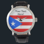 Puerto Rico Flag Armbanduhr<br><div class="desc">Ich hoffe,  wie ich diese Ehre Ihrer Flagge gezeigt habe! Mir gefällt,  wie das aussieht! Fühlen Sie sich frei,  um dies Ihren Bedürfnissen anzupassen! Danke,  dass du vorbeigekommen bist und einen schönen Tag verbringen könntest!</div>