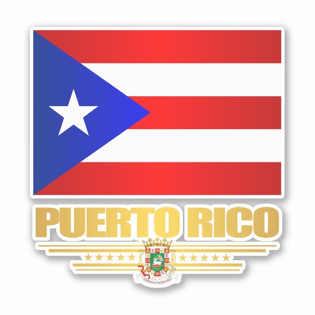 Puerto Rico Flag Aufkleber (Vorderseite)