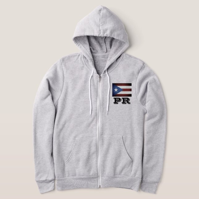 Puerto Rico Flag benutzerdefinierte Reißverschluss Hoodie (Ablage )