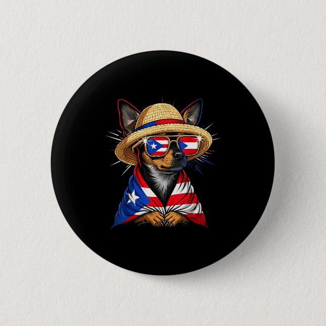 Puerto Rico Flag Boricua Puerto Rican Flag  Button (Vorderseite)