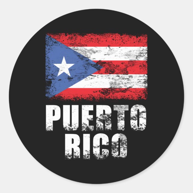 Puerto Rico Flag Boricua Runder Aufkleber (Vorderseite)