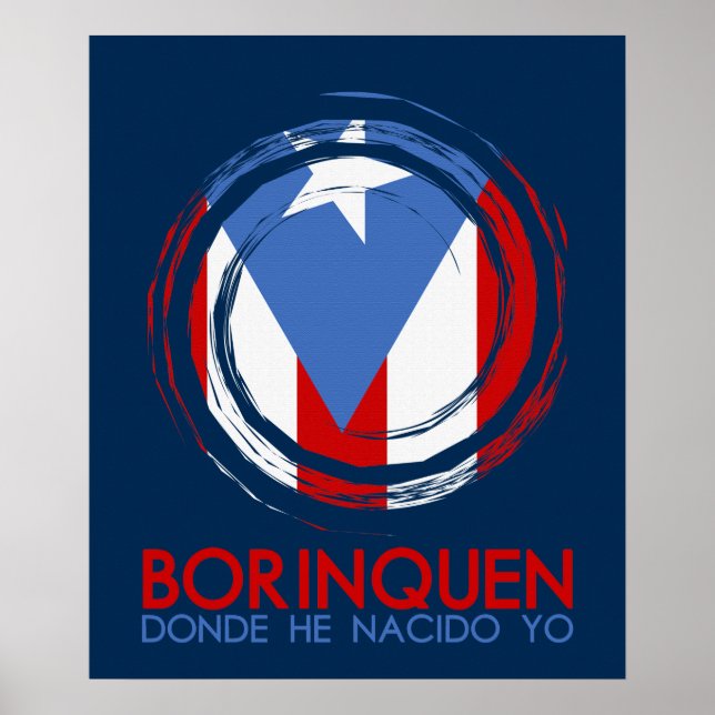 Puerto Rico Flag Borinquen Poster (Vorne)