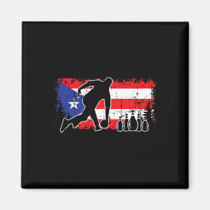 Puerto Rico Flag Bowling League Team Coach Patriot Magnet