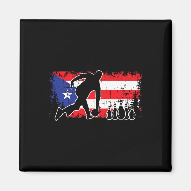Puerto Rico Flag Bowling League Team Coach Patriot Magnet (Vorne)