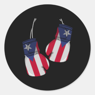Puerto Rico Flag Boxing Gloves Boxer Boricua Patri Runder Aufkleber
