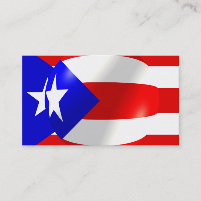Puerto Rico Flag Business Card Visitenkarte (Vorderseite)