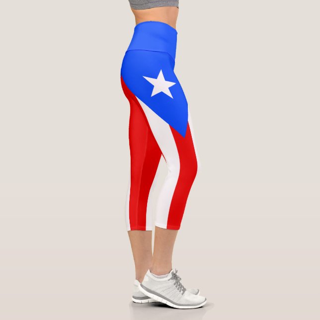 Puerto Rico Flag Capri Leggings (Rechts)