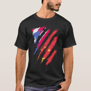 Puerto Rico Flag China Grown Patriot Country Strip T-Shirt