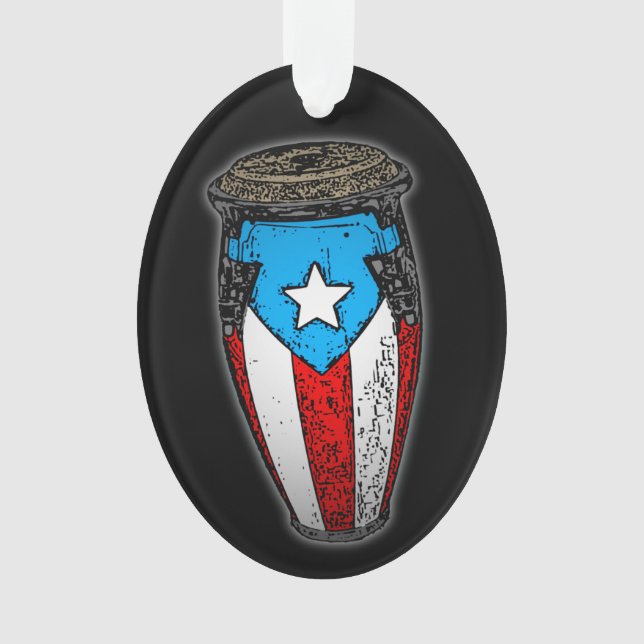 Puerto Rico Flag Conga Drum T - Shirt Ornament (Vorderseite)