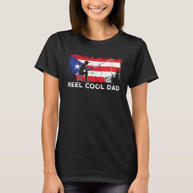 Puerto Rico Flag Cool Dad Fishing Fisherman Father T-Shirt (Vorderseite)