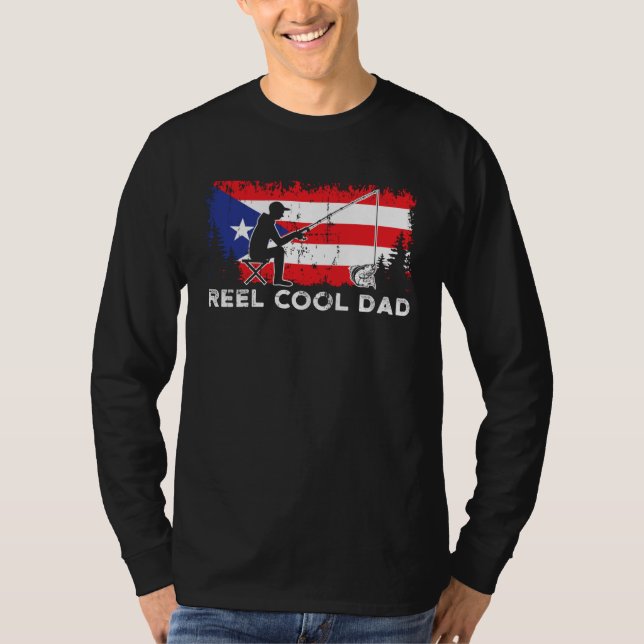Puerto Rico Flag Cool Dad Fishing Fisherman Father T-Shirt (Vorderseite)
