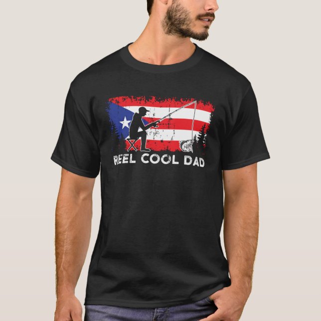 Puerto Rico Flag Cool Dad Fishing Fisherman Father T-Shirt (Vorderseite)