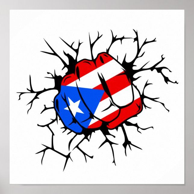 Puerto Rico Flag Cooles Poster (Vorne)
