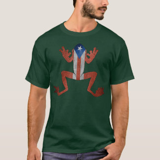 Puerto Rico Flag Coqui Frosch Rican Se Levanta T-Shirt