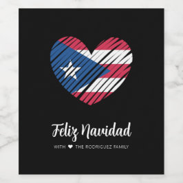 Puerto Rico Flag Coquito Weinetikett